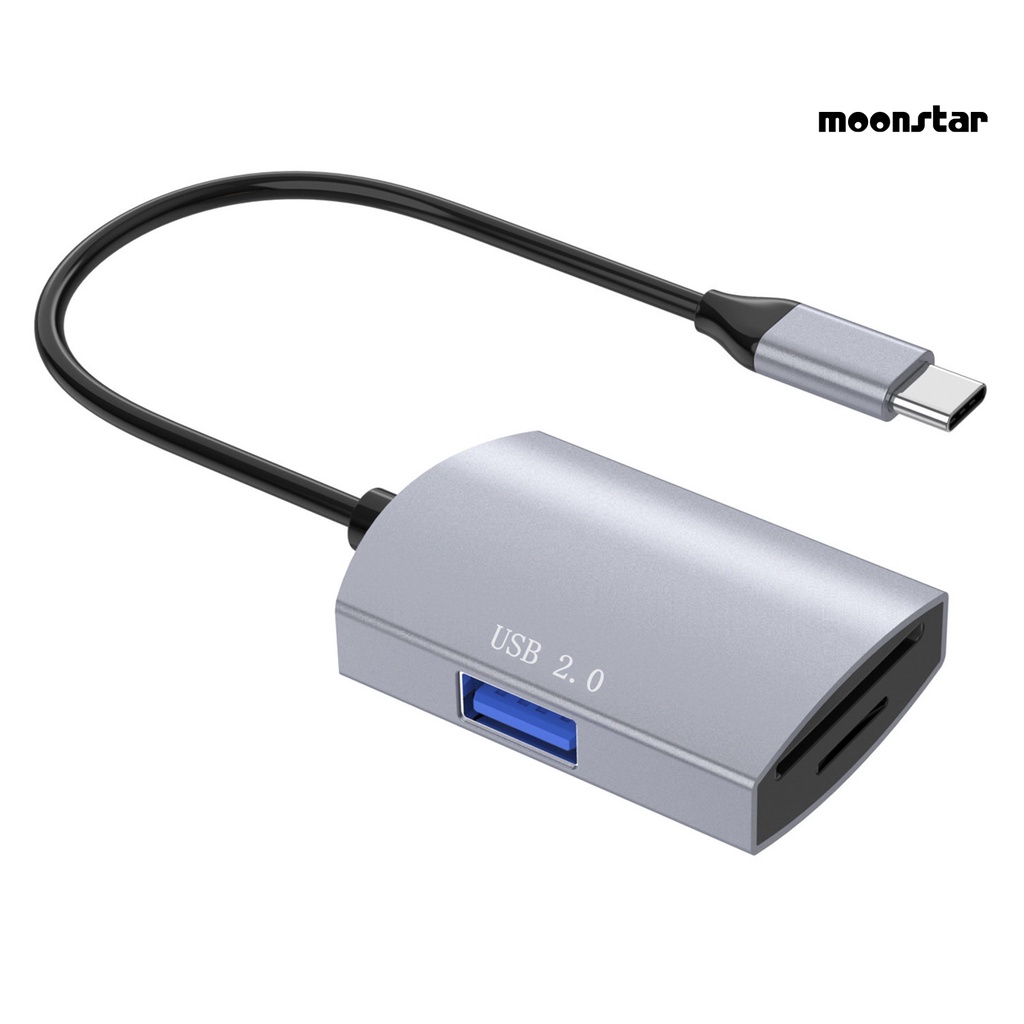 MO 3-in-1 Type-C Hub USB2.0 Micro-SD/TF Card Slot Reader OTG Adapter Converter Docking Station