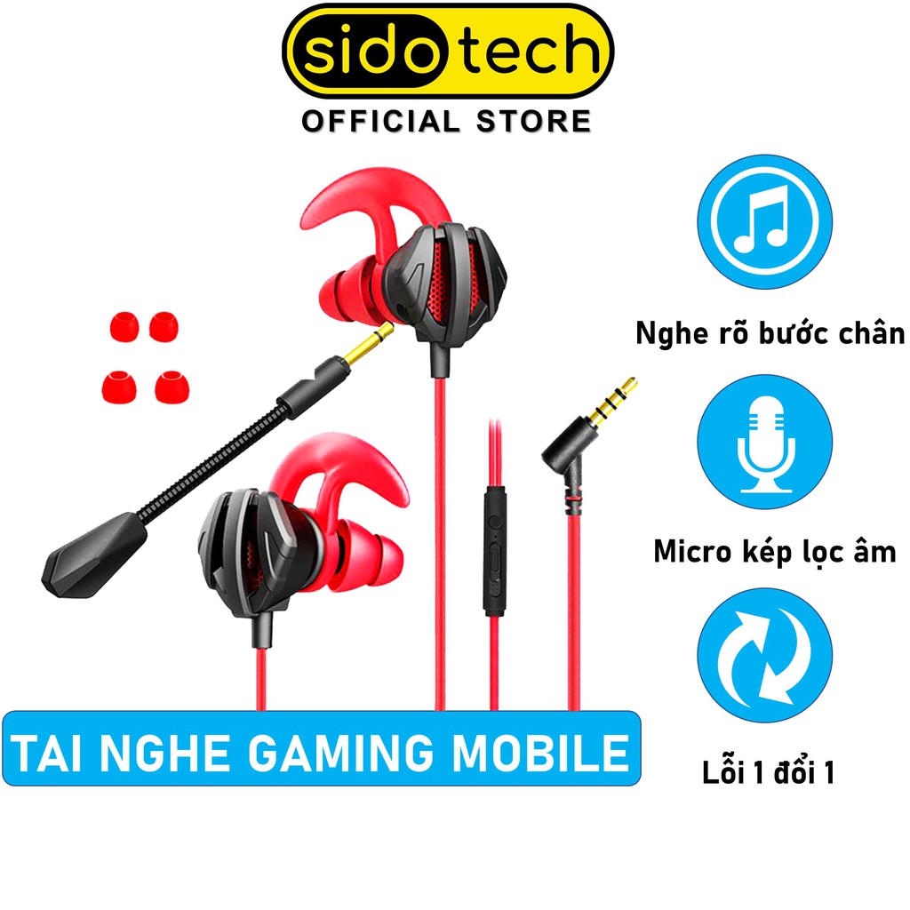 Tai nghe gaming điện thoại SIDOTECH G2Master có mic chống ồn chuyên chơi game mobile FF PUBG tốc chiến