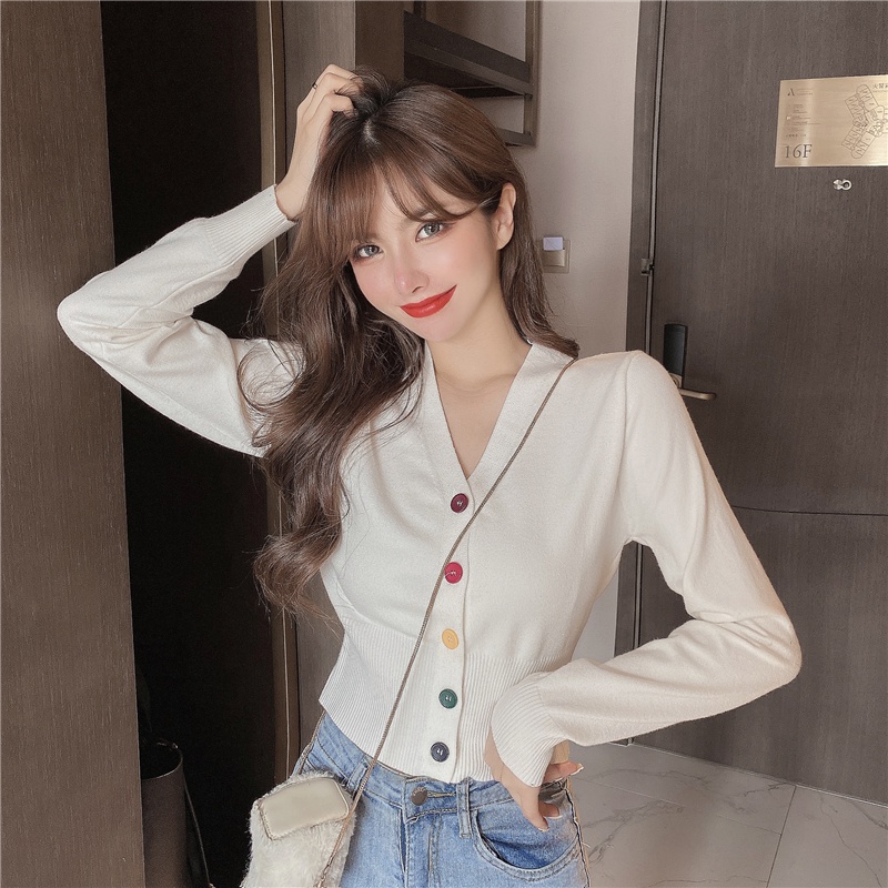 Áo khoác cardigan dệt kim IHKKE mỏng mặc ngoài chống lão hóa cao cấp