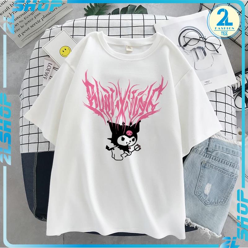 Áo Thun Unisex Nam Nữ Form Rộng Tay Lỡ Kuromi Devil Anime Thời Trang Anime Nhật Bản phong cách cá tính