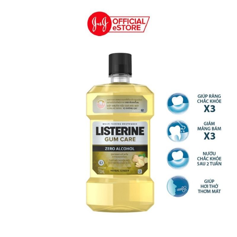 Nước súc miệng giúp nướu chắc khỏe Listerine Gum Care 750ml/chai