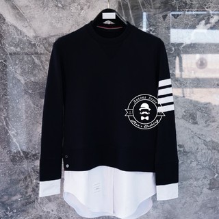 Áo nỉ sweatshirt đuôi sơ mi 
