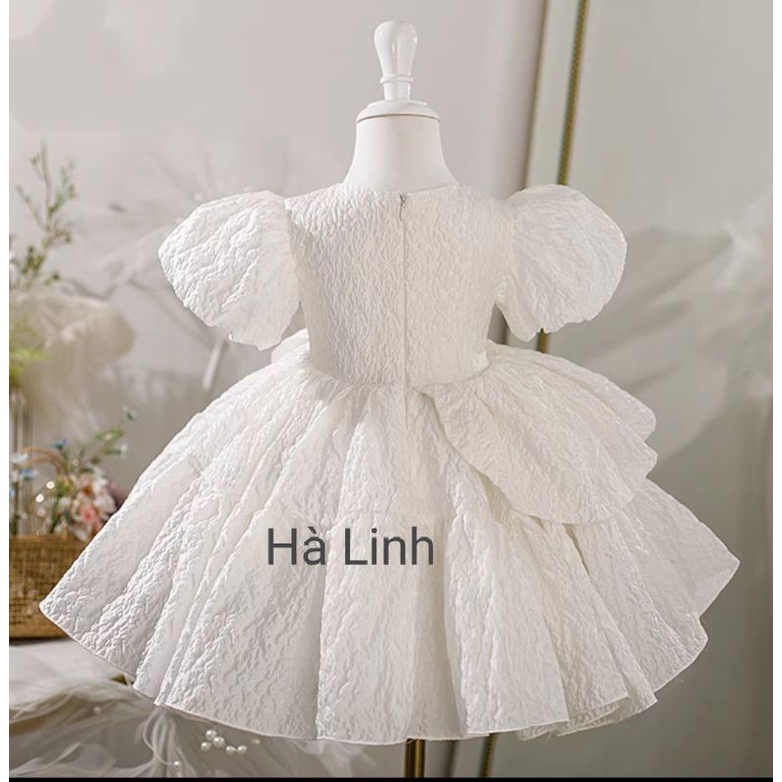 Váy xốp tay phồng cho bé gái dự tiệc, chụp ảnh - A61