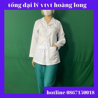 Áo blue trắng bác sĩ - áo y tá nam/nữ dài tay dáng ngắn các size