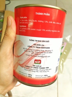 Vải thiều đóng hộp Nif 560gr