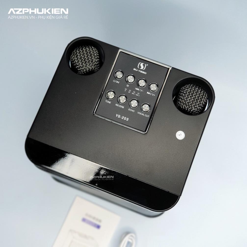 Loa karaoke bluetooth mini SU-YOSD Ys-203 Ys203 chính hãng - Tặng kèm 2 micro
