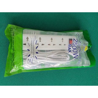 Ổ cắm dài 4 ổ ghim 10a ac-tech 10a 2500w 5 mét