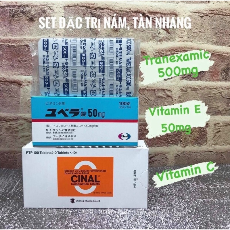 Viên Uống Dưỡng Trắng Da Hỗ Trợ Giảm Nám Transamin 500mg, 100 viên lẻ