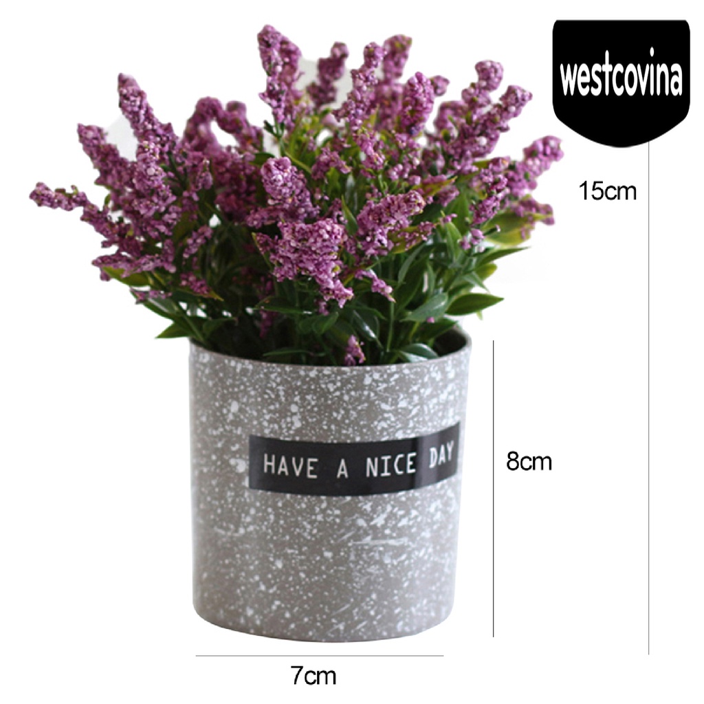 [Hot]☀ 1 Chậu Hoa Oải Hương Nhân Tạo Bằng Nhựa Để Bàn Trang Trí