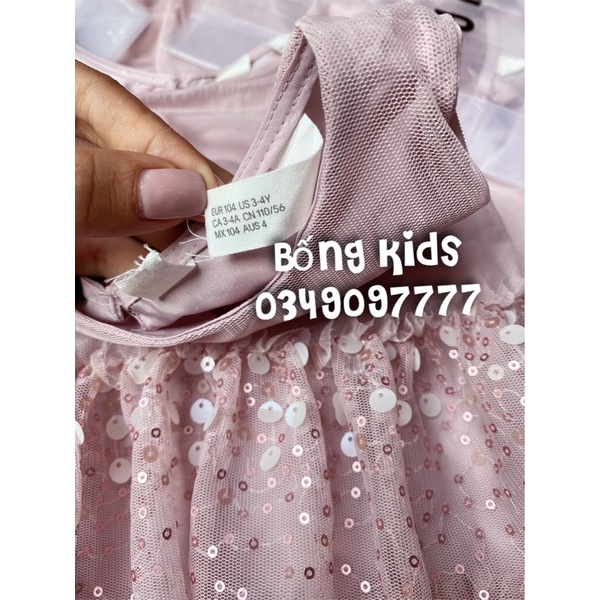 Váy Party Tutu Bé Gái Sequin Tầng Hồng HaM