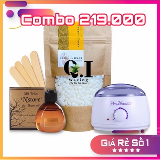 Combo 100gr sáp wax lông , mỡ trăn 75ml và nồi pro 100