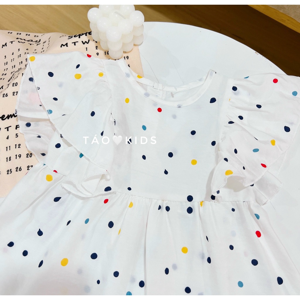 Váy, Đầm chấm bi bé gái thiết kế đơn giản sang chảnh