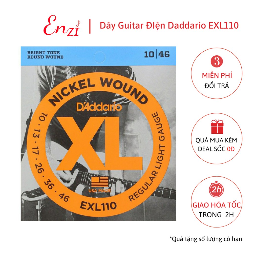 Dây Đàn Guitar Điện D'Addario chất lượng EXL110, EXL120,EXL130 chất lượng Enzi