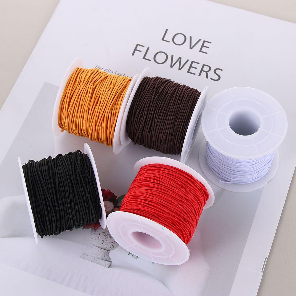 Dây Ruy Băng Co Giãn 1mm 54 Yards Màu Đen Làm Phụ Kiện Trang Sức DIY