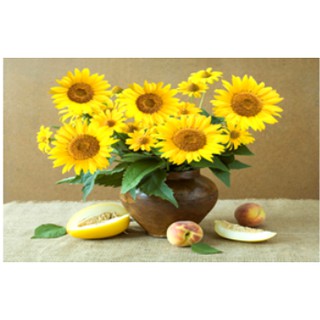 Tranh Đính Đá ABC 3D Chậu Hoa Hướng Dương D9452 , LG1739 (KHÁCH TỰ ĐÍNH) KT:57X50CM
