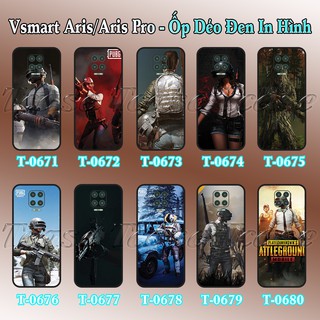 Ốp lưng Vsmart Aris/ Aris Pro dẻo đen in hình BST Game PUBG Mobile