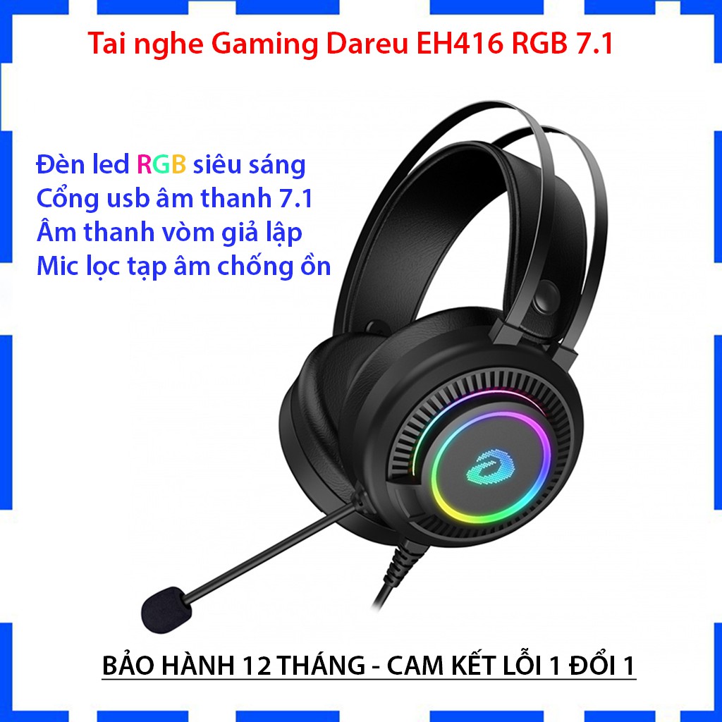  Tai nghe DAREU EH416 RGB giả lập 7.1 cắm cổng USB