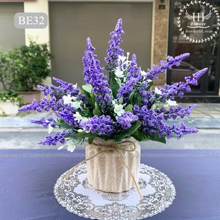 Bình hoa violet , tím thủy chung lãng mạn , trang trí nhà cửa , hoa lụa để bàn
