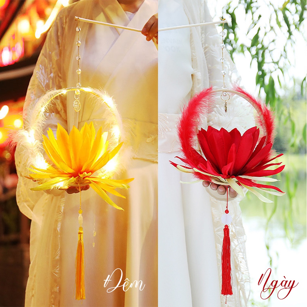 Đèn Lồng Trung Thu Hoa Sen Handmade, Đèn Lồng Trung Thu Cầm Tay, Decor, Sống Ảo, Trang Trí Hot Trend 2023