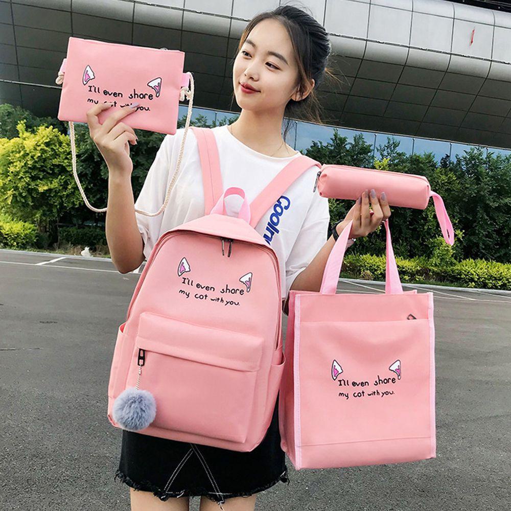 KENT1 Set Balo Túi Xách Ví Canvas Thời Trang Cho Nữ