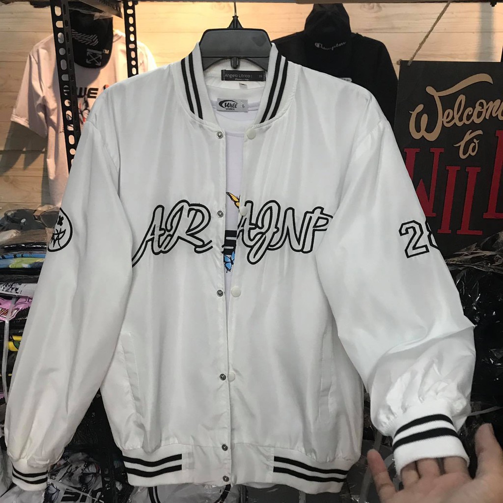 Áo khoác bomber Will shop dù 2 lớp hình thêu chữ nổi