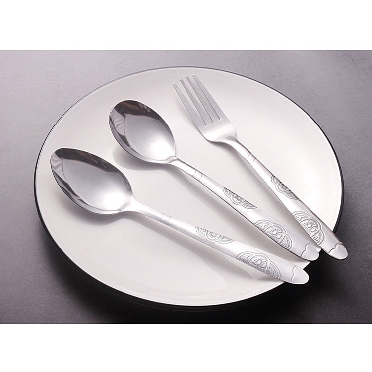 Muỗng, Thìa Inox Ăn Cơm, Nĩa Inox Cao Cấp Dày Dặn, Hoa Văn Nổi Tinh Tế, Sang Trọng, Dùng Cho Gia Đình, Quán Ăn, Nhà Hàng