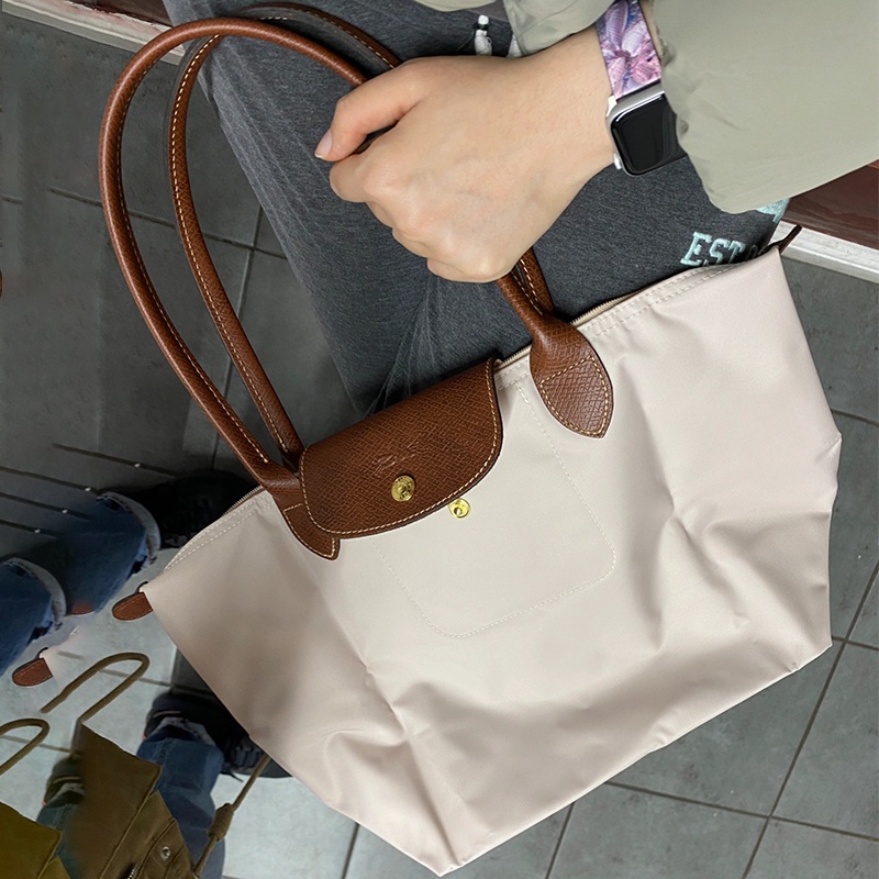 Longchamp Túi Xách Mua Sắm Chính Hãng neo Le Pliage Tai Dài  Chống Thấm Nước Có Thể Gập Lại