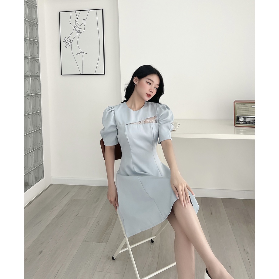 BBSTORE'S Đầm Xoè Dự Tiệc Phối Ren Sang Trọng -D943