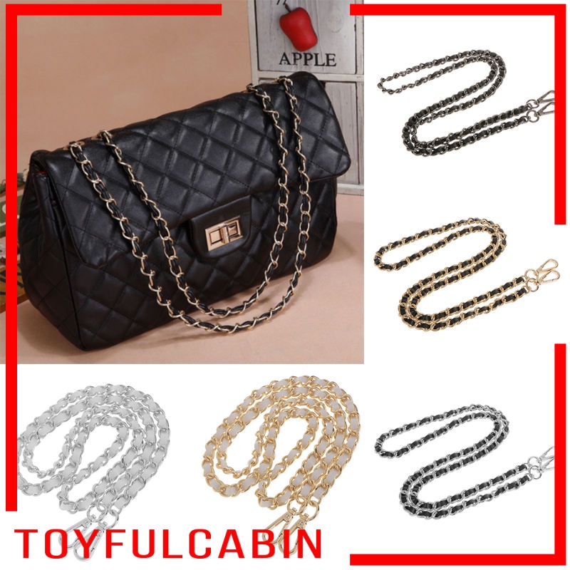 Dây Xích Đeo Túi Xách / Đeo Chéo Bằng Kim Loại + Da 0cm Thay Thế