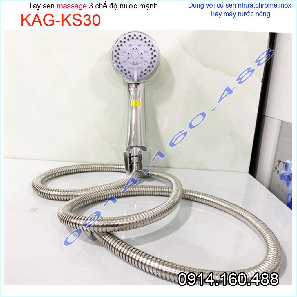 Vòi sen tắm cao cấp KAG-KS30 trọn bộ có dây, Best Sales shower head vòi hoa sen tia nước mạnh sử dụng tốt