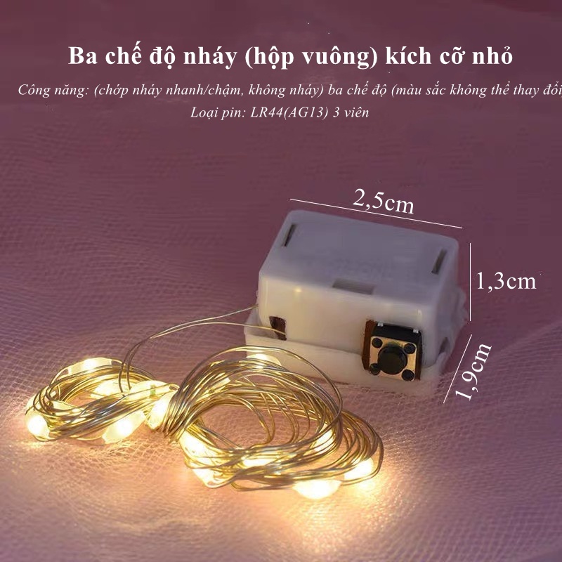 Đèn led 1M đom đóm dùng trang trí DECOR hộp quà, bánh kem, thiệp ,phòng ngủ MOXI.