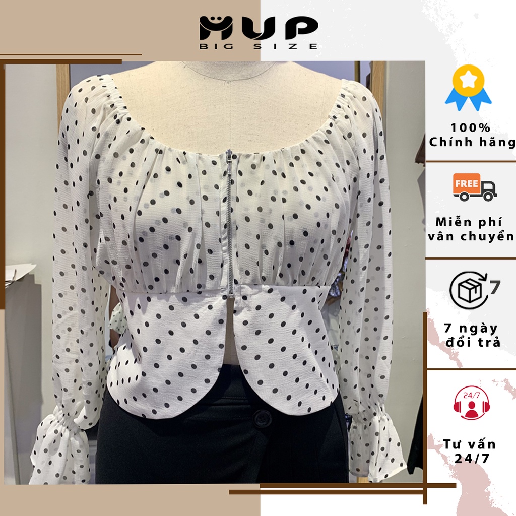 Áo croptop sexy bigsize khoá kéo hàn quốc kiểu tay dài MUP bigsize AC06