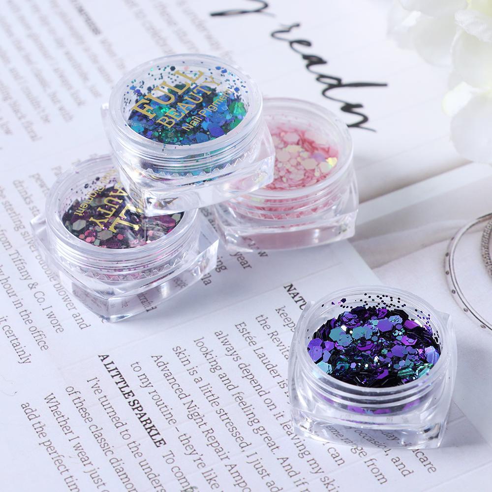 1 Hộp Sequin Lục Giác Lấp Lánh Trang Trí Móng Tay