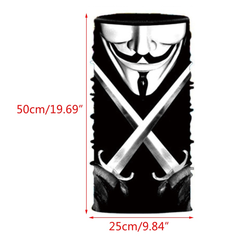 Wmmb Băng Đô Dạng Ống Che Mặt Và Cổ Chống Gió Chống Nắng In Hình Chú Hề Đáng Sợ Liền Mạch Ma Thuậ