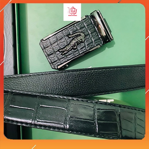Combo Bộ Ví Da Thắt Lưng Nam Da Bò 100% Dập Vân Cá Sấu Cao Cấp