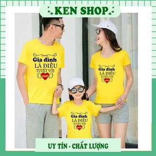Set đồ áo thun gia đình 3 4 5 người, mặc nhóm lớp, cặp đẹp cotton