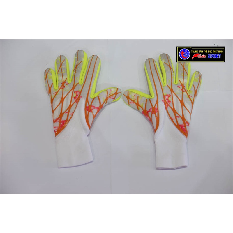 Găng Tay thủ môn X GL PRO (không xương) - trắng cam xanh(size 8-9-10)