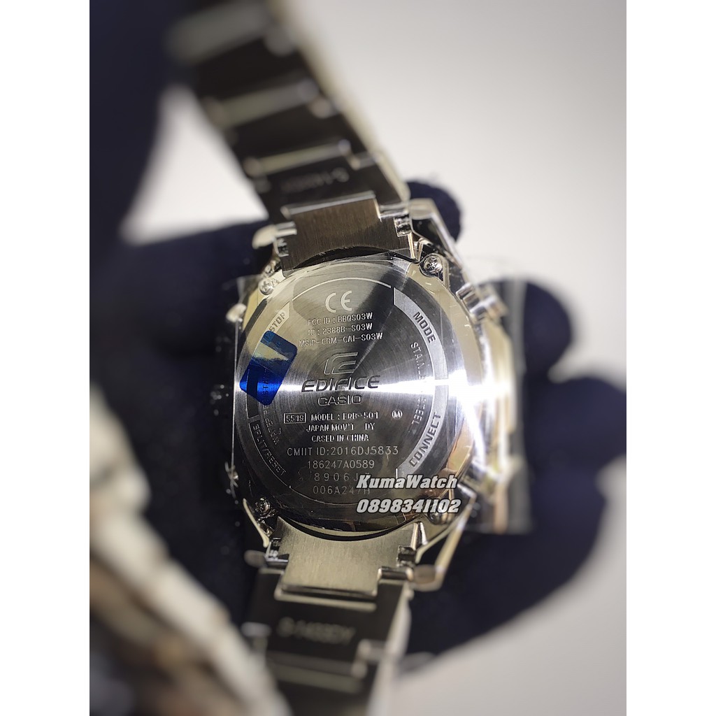 Đồng hồ nam Casio Edifice EQB501D-1A- Bluetooth, Năng lượng mặt trời Touch solar, Chính hãng 100%