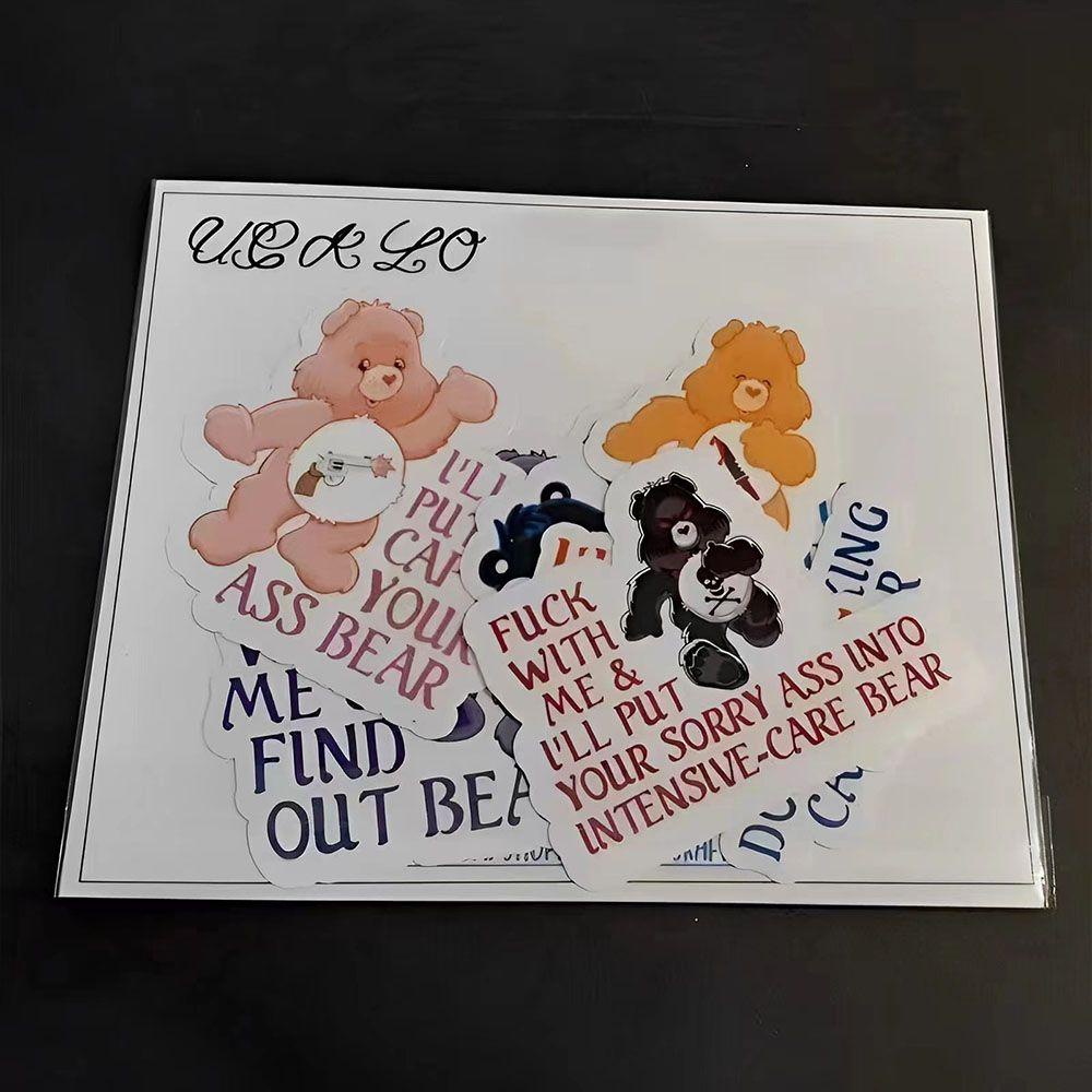 JONYE Bộ 12 Miếng Dán Cửa Sổ Chống Thấm Nước Hình Gấu Ác Quỷ