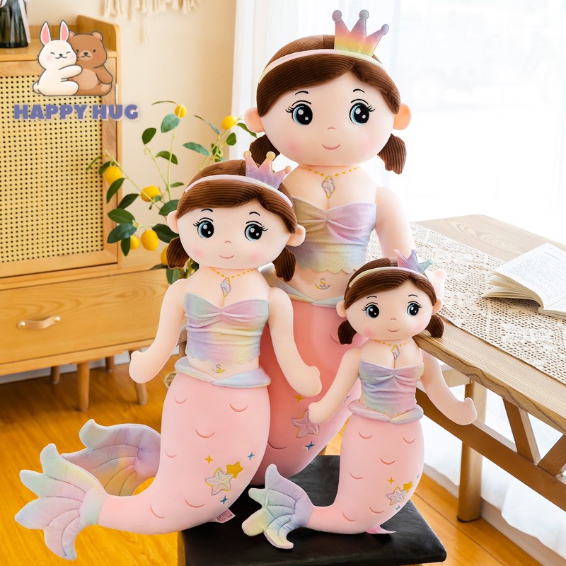 Thú bông to, thú nhồi bông, gối ôm nàng tiên cá, đồ chơi gấu bông size 60/80/100/125cm cho bé - Happy Hug