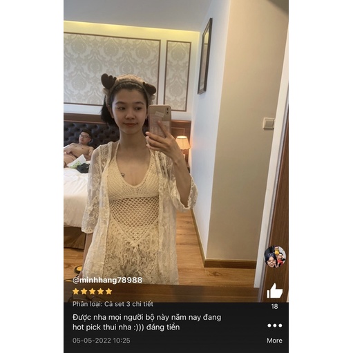 Bikini áo tắm 3mảnh len móc hàng quảng châu loại 1