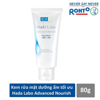 Kem rửa mặt dưỡng ẩm tối ưu Hada-Labo Advanced Nourish Cleanser 80g