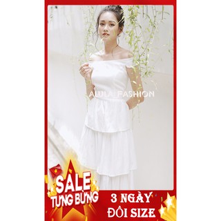 Váy đầm trễ vai xếp tầng - váy đầm thiết kế cao cấp alula