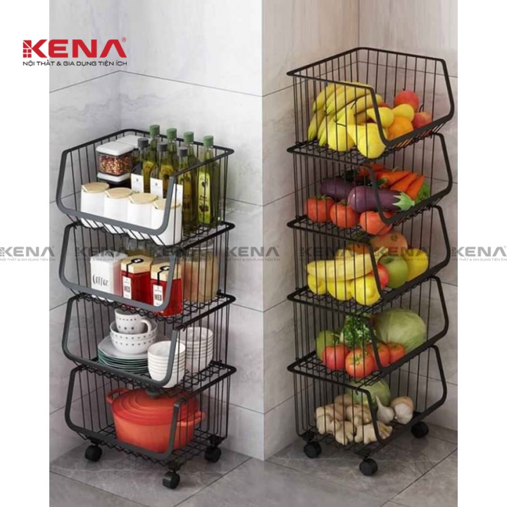 Kệ Để Rau Củ Quả Lắp Ráp Đa Năng KENA KN 499 Thiết Kế Thông Minh Tiết Kiệm Không Gian Bếp Tối Đa | BigBuy360 - bigbuy360.vn
