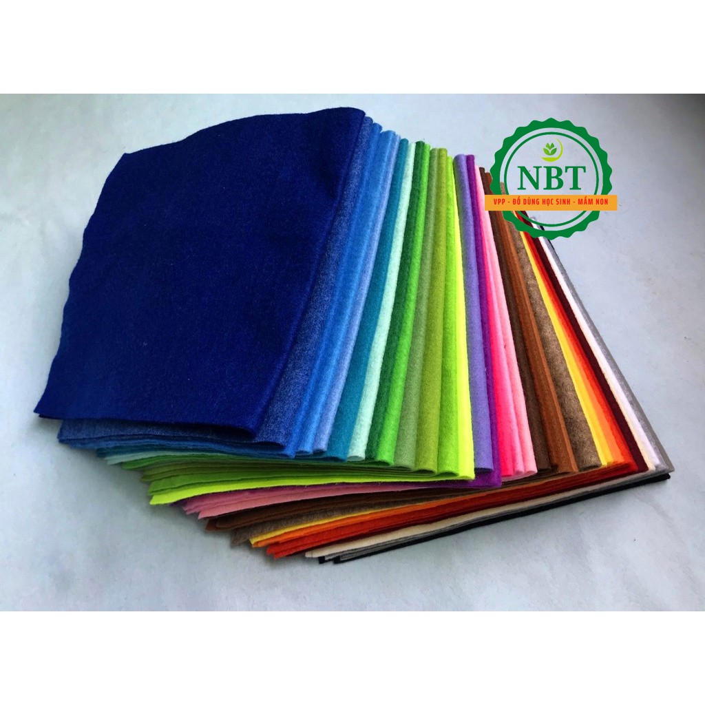 Vải nỉ mềm, vải dạ mầm non khổ 70*60cm làm handmade, treo nôi may treo nôi, làm móc khoá, sách vải, đồ chơi