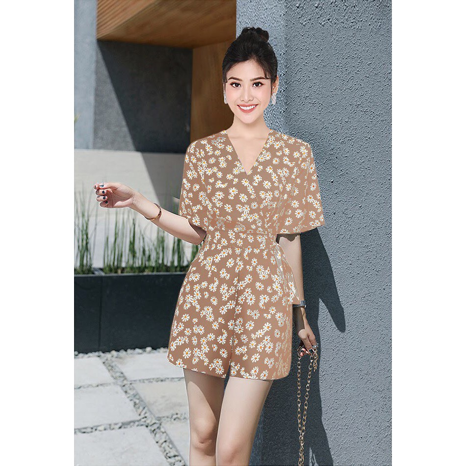 Jumpsuit 🎁FREESHIP🎁 jum ngắn cổ tim thắt nơ eo xinh xắn TJ1072 | BigBuy360 - bigbuy360.vn
