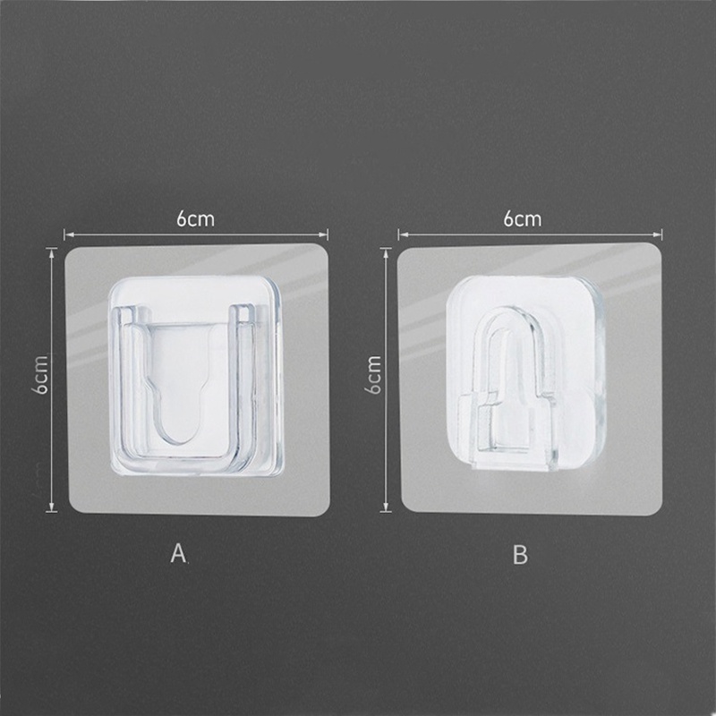1 Cặp Móc Treo Đồ Dán Tường Hai Mặt Trong Suốt Đa Năng Sắp Xếp Gọn Gàng
