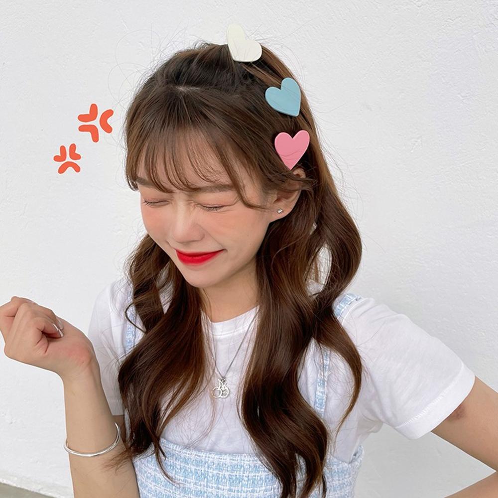 Kẹp Tóc Họa Tiết Trái Tim Hoạt Hình Dễ Thương Cho Nữ