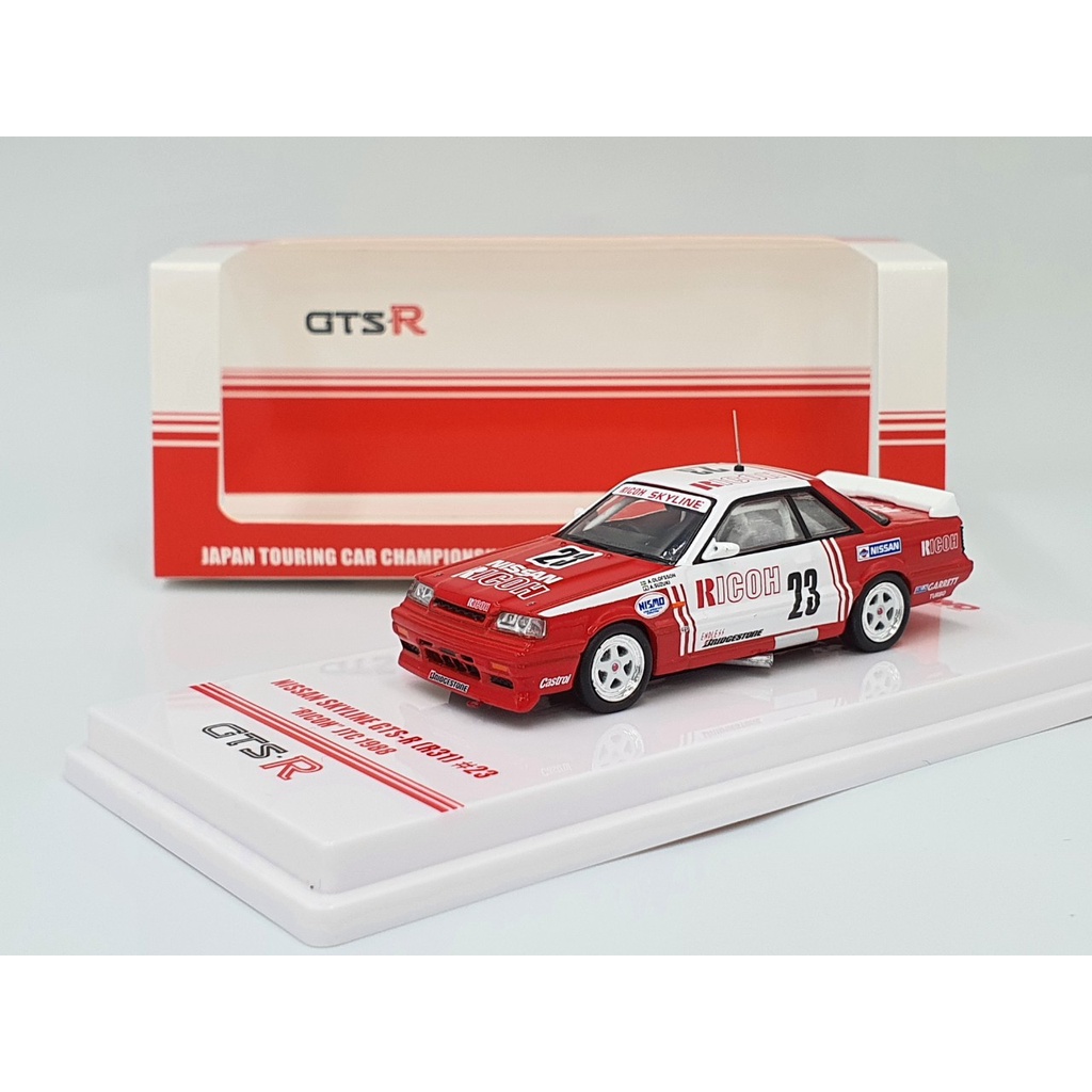 Xe Mô Hình Nissan Skyline GTS-R (R31) #23 "RICOH" JTC 1988 1:64 INNO-MODELS (Trắng Đỏ)