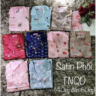 ( FreeSize ) Đồ Bộ Pijama Satin Phối TNQD.